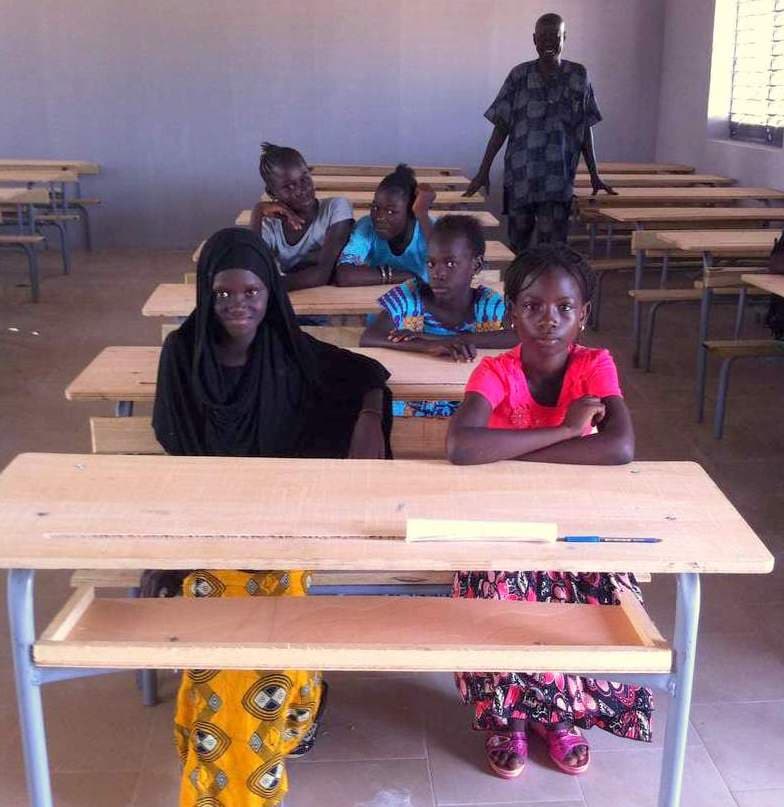 Renovated classroom in Senegal filled with students